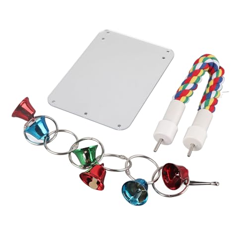 Lufodon Buntes Vogelspiegelspielzeug, stehender Papagei -Barsch mit Glockenschnur, ideal für Sittiche Cockatiels Kaut Unterhaltung von Lufodon