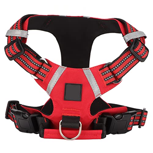Lufodon Verstellbare reflektierende Hundeweste mit Griff Brustgurt Leine für kleine mittelgroße große Hunde (XL) von Lufodon