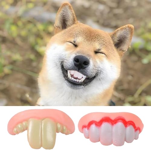Luieonm 2 Pack Lustige Hundeprothesen, Hundeprothesenzähne, Gefälschte Zahnspangen für Hunde, leicht zu reinigen, lustig, reißfest, stilvoll, Zahnersatz für Hunde, für Zähne, Hund Halloween von Luieonm