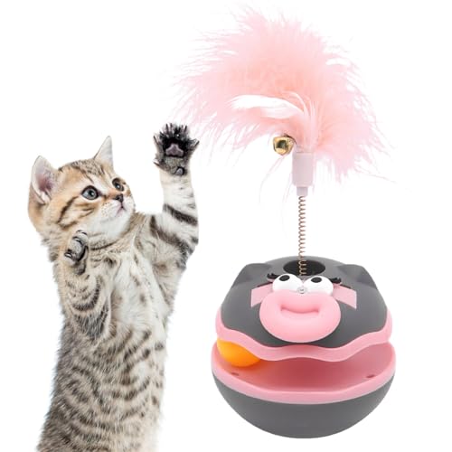 Luieonm Rollendes Katzenspielzeug – Interaktives Cartoon-Ball – stimulierendes Kätzchen-Zubehör mit Federglocke, Teaser-Indoor-Spiele, um sie zu beschäftigen Luieonm Rollendes Katzenspielzeug – Interaktives Cartoon-Ball – stimulierendes Kätzchen-Zubehör mit Federglocke, Teaser-Indoor-Spiele, um sie zu beschäftigen von Luieonm