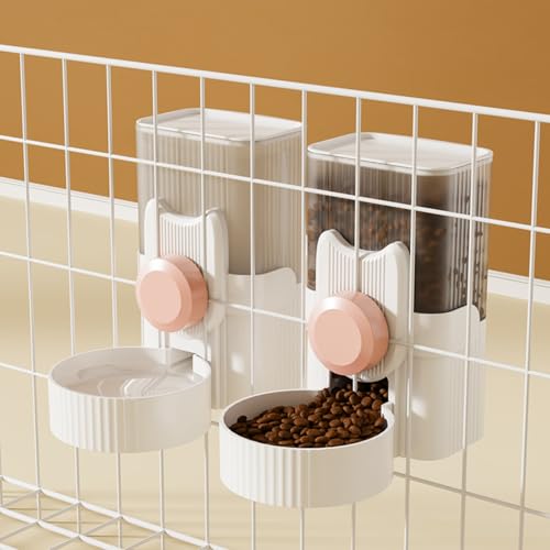 Luismia Automatischer Futter-/Wasserspender zum Aufhängen, abnehmbarer automatischer Schwerkraft-Futterspender und Bewässerungs-Set, 1 l, für Welpen, Katzen, Frettchen, Kaninchen, Meerschweinchen von Luismia