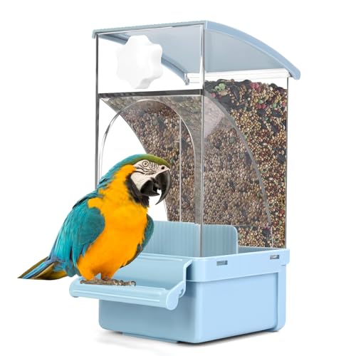 Luismia Automatischer Vogelfutterspender mit Sitzstange für Käfig, kein Durcheinander, Acryl, transparent, Vogelkäfig-Futterstation für Papageien, Samen, Futterbehälter, Käfigzubehör für Papageien Luismia Automatischer Vogelfutterspender mit Sitzstange für Käfig, kein Durcheinander, Acryl, transparent, Vogelkäfig-Futterstation für Papageien, Samen, Futterbehälter, Käfigzubehör für Papageien von Luismia