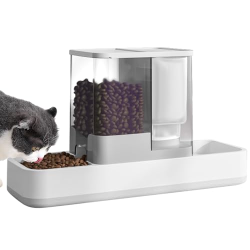 Luismia Automatisches 2-in-1 Schwerkraft-Futterstation und Bewässerungs-Set für Katzen und Hunde, Futterstation für Welpen, Kätzchen und kleine Haustiere (weiß) von Luismia