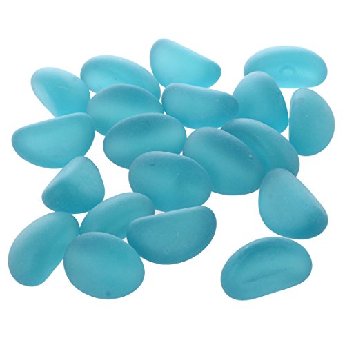Lukasz 20 Stück Kieselsteine für Aquarien, aus Glas, Blau von Lukasz