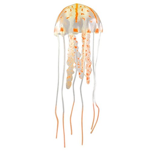 Lukasz Aquarium-Ornament, künstliche Qualle, Dekoration für Aquarien, Orange von Lukasz