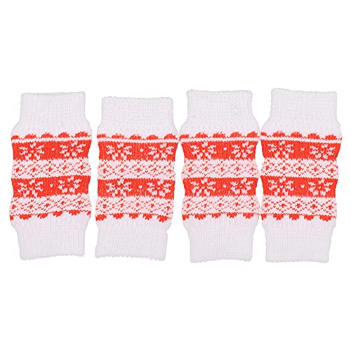 Lukasz Beheizte Socken, rutschfest, aus Baumwolle, für süße Hunde, 4 Stück, Rot und Weiß, Größe S von Lukasz
