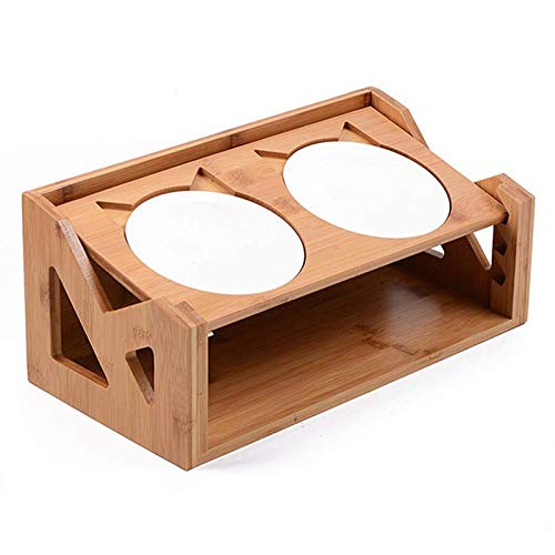 Lukasz Esstisch für Haustiere, mit Ständer aus Holz, erhöhter Neigung von Lukasz