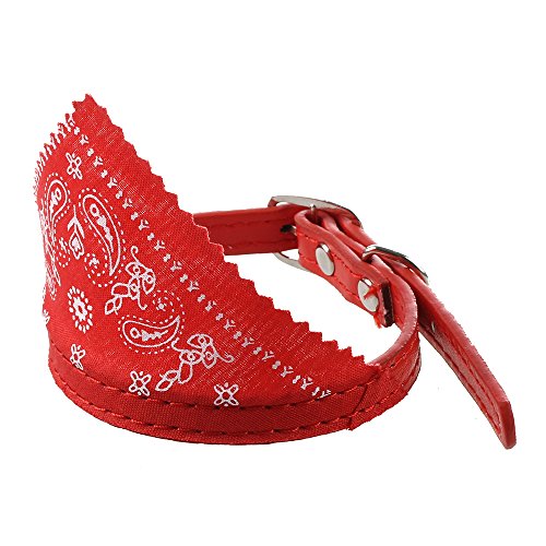 Lukasz Halsband Bandana Rotturm aus PU-Leder Baumwolle für Hunde Tiere von Lukasz