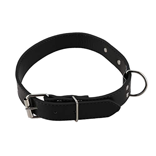 Lukasz Halsband aus PU für Hunde Hunde Katzen Welpen Halsband Schnalle verstellbar XL Schwarz von Lukasz