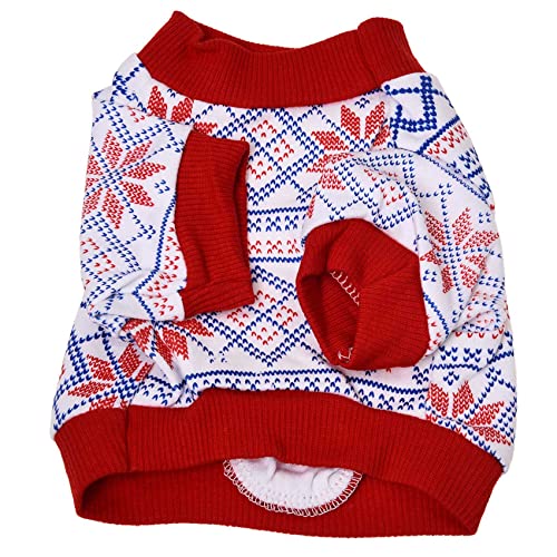 Lukasz Hundekleidung mit Schneeflocken-Motiv, warm, gestrickt, für Kleid aus Plüsch für Hunde (S) von Lukasz