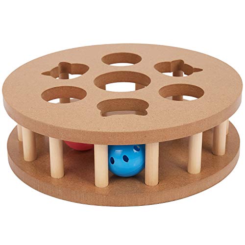 Lukasz Lustiges Spielzeug aus Holz, für Katzen, Ball, drehbar, für den Innenbereich von Lukasz