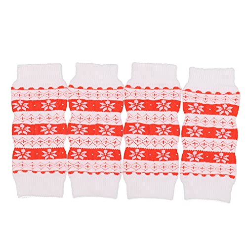 Lukasz Mignon beheizte Socken aus Baumwolle, rutschfest, 4 Stück, Rot und Weiß, XL von Lukasz