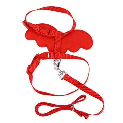 Lukasz Niedliches Set mit Bleien und Halsbändern für Hunde, Haustiere, Welpen, Fäden für Haustiere, verstellbares Geschirr (Rot, M) von Lukasz