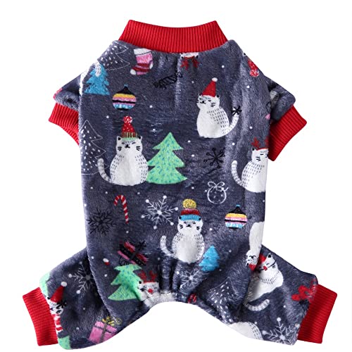 Lukasz Pyjama für Haustiere, Weihnachtskatze, für Hunde, Overall aus Fleece und warm, leichter Pullover für Welpen-S von Lukasz
