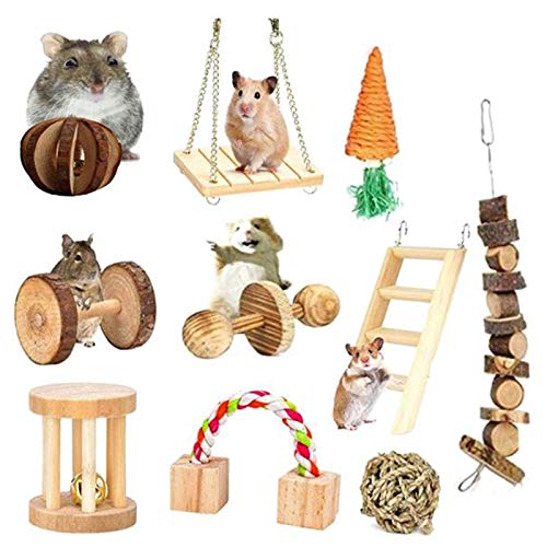 Lukasz Set für Haustiere aus Holz, Kaninchen, Papageien, Molaren, Zubehör für Vögel, Spielzeug, Spielzeug für Haustiere von Lukasz