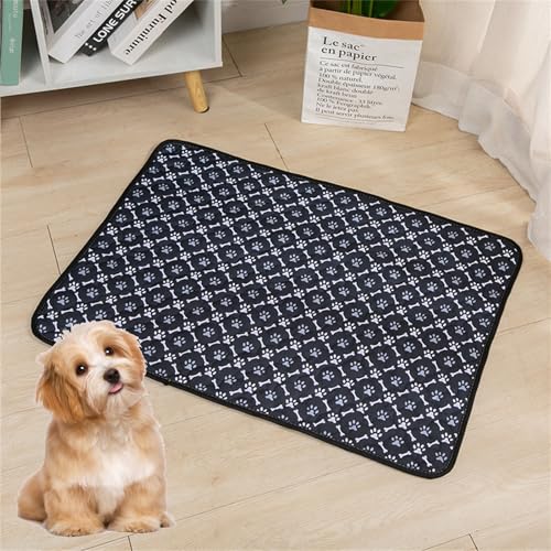 Lukery 2 Stück Wickelunterlage Waschbar für Hunde, Welpenunterlagen Wiederverwendbare Matten Trainingspads für Hunde Schnell Absorbierend (XXL(150 * 90cm),Hundefüße) von Lukery