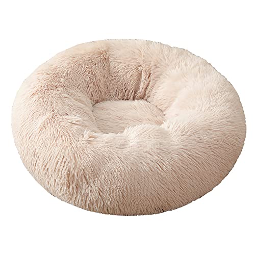 Lukery Hundebett Katzenbett Flauschig Rund aus Plüsch, Kuscheliges Donut Hundekissen und Katzenkissen Weiches Plüsch Hundeliege für Kleine, Mittelgroße und Große Haustiere (40CM,Aprikose) von Lukery