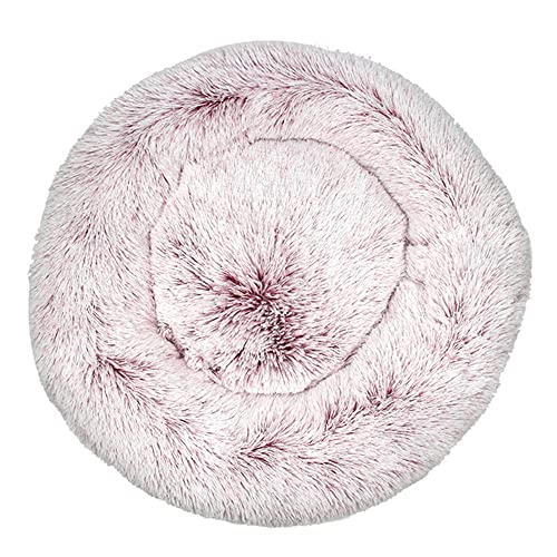 Lukery Hundebett Katzenbett Flauschig Rund aus Plüsch, Kuscheliges Donut Hundekissen und Katzenkissen Weiches Plüsch Hundeliege für Kleine, Mittelgroße und Große Haustiere (40CM,Rosa Rose) von Lukery