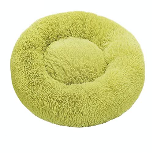 Lukery Hundebett Katzenbett Flauschig Rund aus Plüsch, Kuscheliges Donut Hundekissen und Katzenkissen Weiches Plüsch Hundeliege für Kleine, Mittelgroße und Große Haustiere (50CM,grün) von Lukery