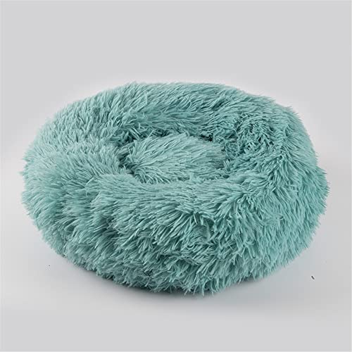 Lukery Hundebett Katzenbett Flauschig Rund aus Plüsch, Kuscheliges Donut Hundekissen und Katzenkissen Weiches Plüsch Hundeliege für Kleine, Mittelgroße und Große Haustiere (70CM,Limonengrün) von Lukery