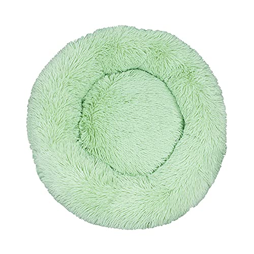 Lukery Hundebett Katzenbett Flauschig Rund aus Plüsch, Kuscheliges Donut Hundekissen und Katzenkissen Weiches Plüsch Hundeliege für Kleine, Mittelgroße und Große Haustiere (90CM,grün) von Lukery