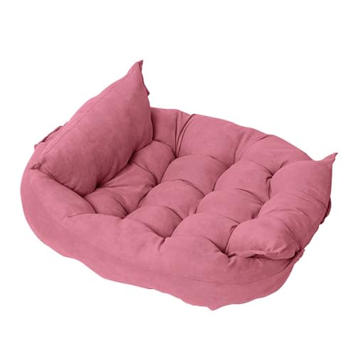 Lukery Hundebett Katzenbett Flauschig Rund aus Plüsch, Kuscheliges Donut Hundekissen und Katzenkissen Weiches Plüsch Hundeliege für Kleine, Mittelgroße und Große Haustiere (L-50x42cm,Rosa) von Lukery