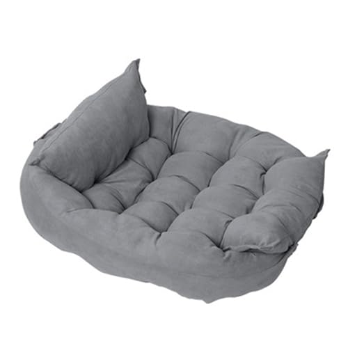 Lukery Hundebett Katzenbett Flauschig Rund aus Plüsch, Kuscheliges Donut Hundekissen und Katzenkissen Weiches Plüsch Hundeliege für Kleine, Mittelgroße und Große Haustiere (XL-75x55cm,Grau) von Lukery