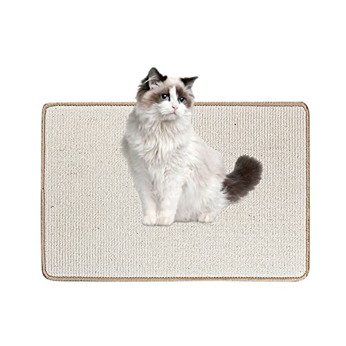 Lukery Kratzmatte Katzen, Natürlicher Sisal Kratzteppich Kratzbretter Katze für rutschfest und verschleißfest Schützen Teppiche Und Sofas (30x40cm,Beige) von Lukery