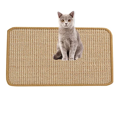 Lukery Kratzmatte Katzen, Natürlicher Sisal Kratzteppich Kratzbretter Katze für rutschfest und verschleißfest Schützen Teppiche und Sofas (30x40cm,Beige) von Lukery