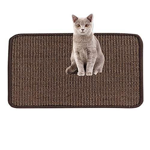 Lukery Kratzmatte Katzen, Natürlicher Sisal Kratzteppich Kratzbretter Katze für rutschfest und verschleißfest Schützen Teppiche und Sofas (30x40cm,Dunkelbraun) von Lukery