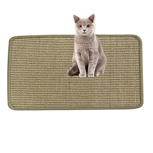 Lukery Kratzmatte Katzen, Natürlicher Sisal Kratzteppich Kratzbretter Katze für rutschfest und verschleißfest Schützen Teppiche und Sofas (30x40cm,Hellgrün) von Lukery