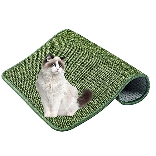 Lukery Kratzmatte Katzen, Natürlicher Sisal Kratzteppich Kratzbretter Katze für rutschfest und verschleißfest Schützen Teppiche und Sofas (40x60cm,Armeegrün) von Lukery