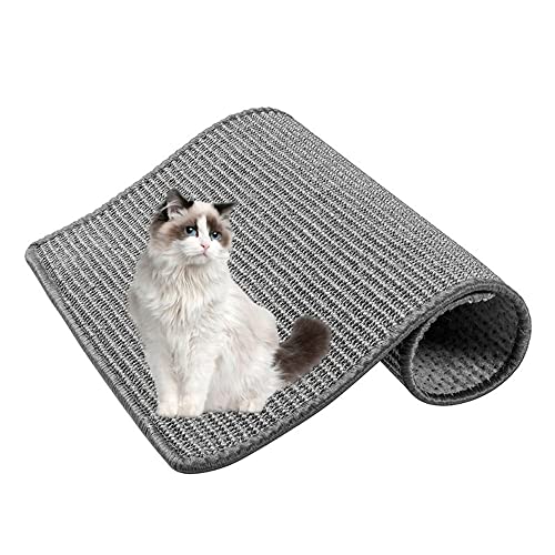 Lukery Kratzmatte Katzen, Natürlicher Sisal Kratzteppich Kratzbretter Katze für rutschfest und verschleißfest Schützen Teppiche und Sofas (40x60cm,Grau) von Lukery