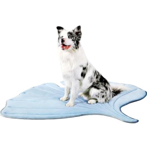 Lukery Kühlmatte für Hunde Katze, Kühlbett für Sommer Natürliche Kühlung Hundekühlmatte Waschbar Kühlendes Hundebett Eisseide für Zuhause Unterwegs oder im Auto (L,Hellblau) von Lukery