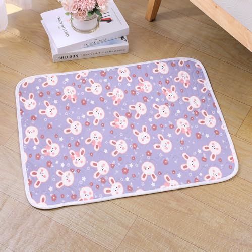 Lukery Kühlmatte für Hunde Katze, Kühlbett für Sommer Natürliche Kühlung Hundekühlmatte Waschbar Kühlendes Hundebett Eisseide für Zuhause Unterwegs oder im Auto (M-60x45cm,Hase) von Lukery