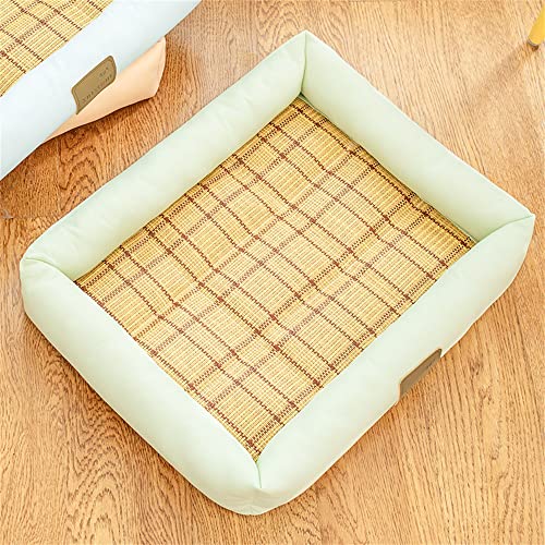 Lukery Kühlmatte für Hunde Katzen Sommer Cooling Mat Natürliches Komfortabel Breathable Hundematte Waschbare Faltbar Kühlkissen für Haustiere (30x40x8cm,hellgrün) von Lukery