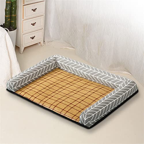 Lukery Kühlmatte für Hunde Katzen Sommer Cooling Mat Natürliches Komfortabel Breathable Hundematte Waschbare Faltbar Kühlkissen für Haustiere (40x30cm,Grauer Pfeil) von Lukery