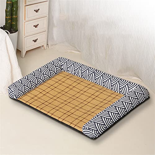 Lukery Kühlmatte für Hunde Katzen Sommer Cooling Mat Natürliches Komfortabel Breathable Hundematte Waschbare Faltbar Kühlkissen für Haustiere (60x45cm,Wabi-Sabi) von Lukery