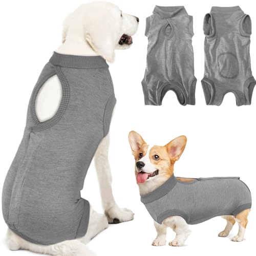 Lukovee Genesungsanzug für Hunde, Einteiler, Chirurgie-Genesungsanzug für weibliche und männliche Hunde, Bauchwunden, Kegel, E-Halsband, Alternative, verhindert Lecken, Spay Recovery Suit (GY, XXL) Lukovee Genesungsanzug für Hunde, Einteiler, Chirurgie-Genesungsanzug für weibliche und männliche Hunde, Bauchwunden, Kegel, E-Halsband, Alternative, verhindert Lecken, Spay Recovery Suit (GY, XXL) von Lukovee