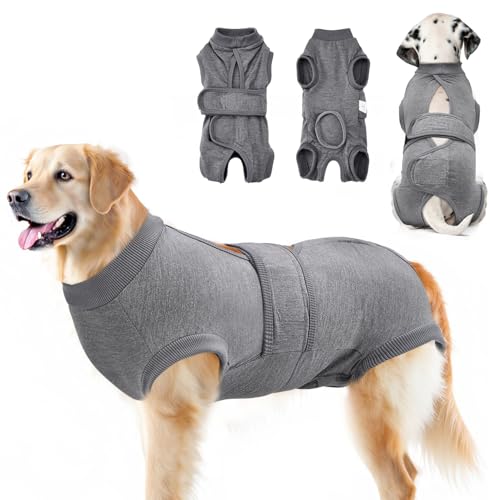 Lukovee Genesungsanzug für Hunde – verstellbarer Hunde-Einteiler für weibliche und männliche Hunde, atmungsaktiv, Anti-Leckkegel, alternative Chirurgie, chirurgischer Body für Haustiere, nach dem Spay von Lukovee