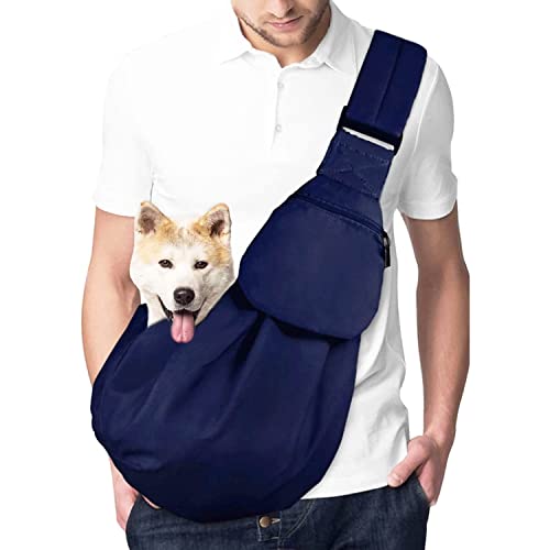Lukovee Haustier-Tragetasche, verstellbarer gepolsterter Riemen, Schultertasche mit Sicherheitsgurt, Vordertasche, für kleine Hunde, Welpen, Katze, Dunkelblau, Größe L Lukovee Haustier-Tragetasche, verstellbarer gepolsterter Riemen, Schultertasche mit Sicherheitsgurt, Vordertasche, für kleine Hunde, Welpen, Katze, Dunkelblau, Größe L von Lukovee