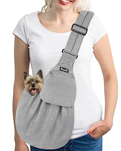 Lukovee Haustier-Tragetasche, verstellbarer gepolsterter Riemen, Schultertasche mit Sicherheitsgurt, Vordertasche, für kleine Hunde, Welpen, Katze, Grau-WY, Größe M Lukovee Haustier-Tragetasche, verstellbarer gepolsterter Riemen, Schultertasche mit Sicherheitsgurt, Vordertasche, für kleine Hunde, Welpen, Katze, Grau-WY, Größe M von Lukovee