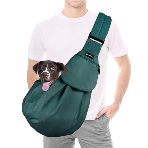 Lukovee Haustier-Tragetasche, verstellbarer gepolsterter Riemen, Schultertasche mit Sicherheitsgurt, Vordertasche, für kleine Hunde, Welpen, Katze, Grün, Größe S Lukovee Haustier-Tragetasche, verstellbarer gepolsterter Riemen, Schultertasche mit Sicherheitsgurt, Vordertasche, für kleine Hunde, Welpen, Katze, Grün, Größe S von Lukovee