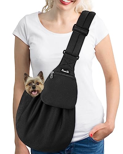 Lukovee Haustier-Tragetasche, verstellbarer gepolsterter Riemen, Schultertasche mit Sicherheitsgurt, Vordertasche, für kleine Hunde, Welpen, Katze, Schwarz-WY, Größe M Lukovee Haustier-Tragetasche, verstellbarer gepolsterter Riemen, Schultertasche mit Sicherheitsgurt, Vordertasche, für kleine Hunde, Welpen, Katze, Schwarz-WY, Größe M von Lukovee