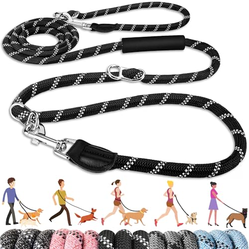 Lukovee Hundeleine, verstellbar, 3 m, 1,27 cm, Nylon, strapazierfähig, kein Ziehen, für große und mittelgroße Hunde, verhedderungsfrei, reflektierend, für Spaziergänge, Laufen, Schwarz Lukovee Hundeleine, verstellbar, 3 m, 1,27 cm, Nylon, strapazierfähig, kein Ziehen, für große und mittelgroße Hunde, verhedderungsfrei, reflektierend, für Spaziergänge, Laufen, Schwarz von Lukovee