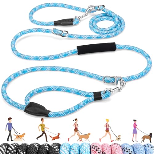 Lukovee Hundeleine, verstellbar, 3 m, 1,27 cm, Nylon, strapazierfähig, kein Ziehen, für große und mittelgroße Hunde, verhedderungsfrei, reflektierend, für Spaziergänge, Laufen (Xie-Blue, mit Griff) Lukovee Hundeleine, verstellbar, 3 m, 1,27 cm, Nylon, strapazierfähig, kein Ziehen, für große und mittelgroße Hunde, verhedderungsfrei, reflektierend, für Spaziergänge, Laufen (Xie-Blue, mit Griff) von Lukovee