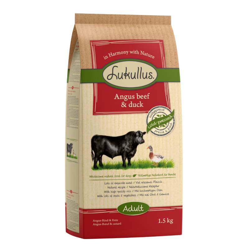 1 kg / 1,5 kg Lukullus zum Sonderpreis! - Kaltgepresst Angus-Rind & Ente 1,5 kg von Lukullus