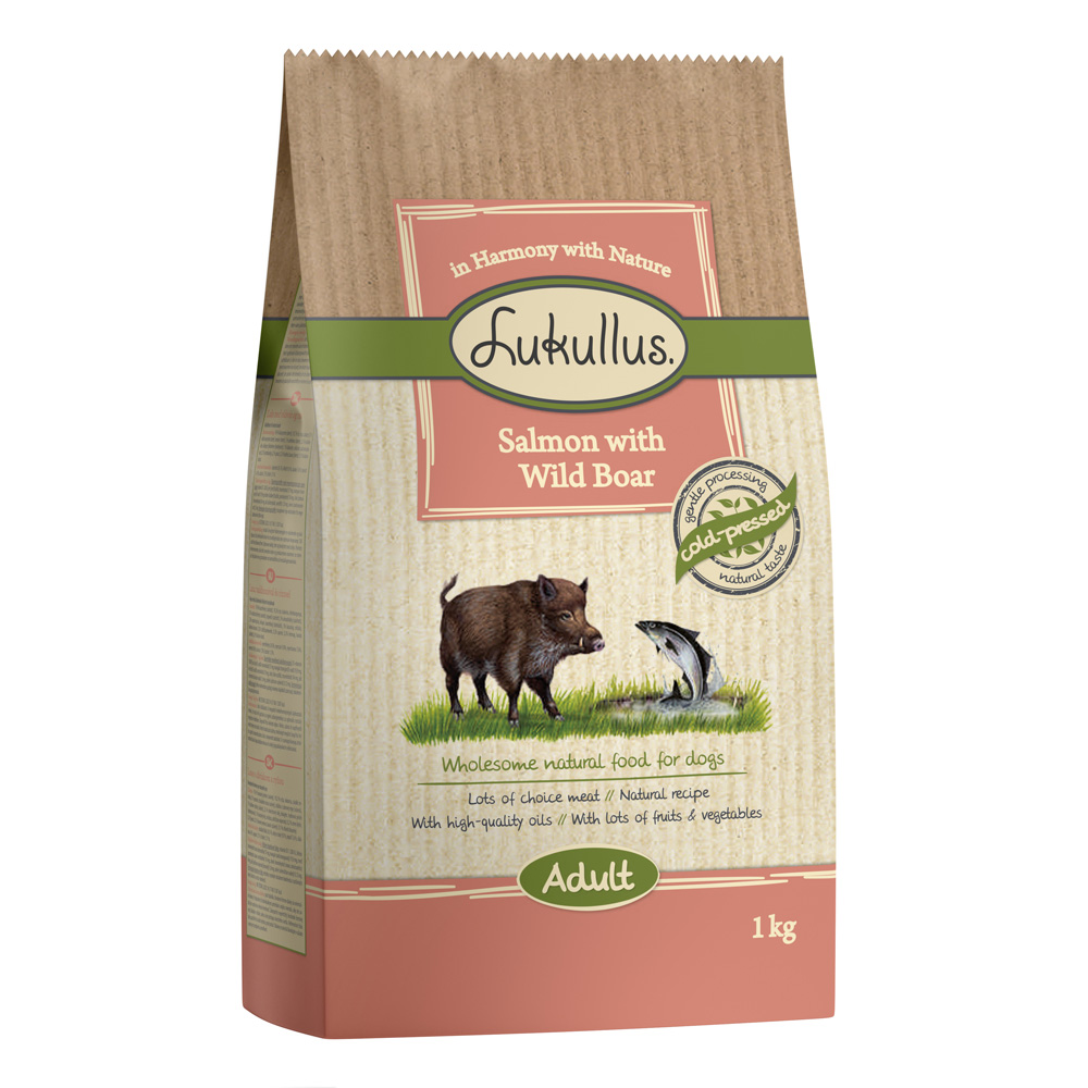1 kg / 1,5 kg Lukullus zum Sonderpreis! - Kaltgepresst Lachs & Wildschwein 1 kg von Lukullus
