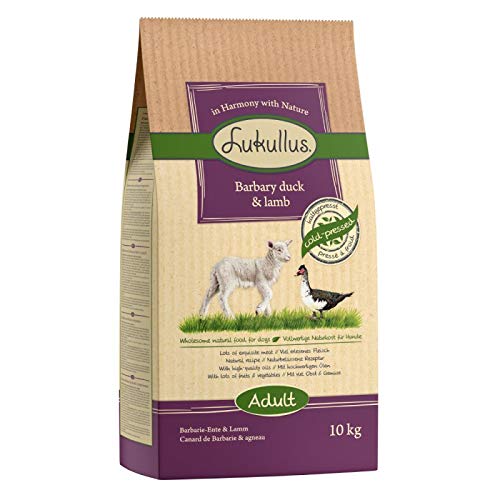 Lukullus Adult Kaltgepresstes und Glutenfreies Trockenfutter mit Barbary Ente, Lamm mit Kartoffeln 10 kg von Lukullus