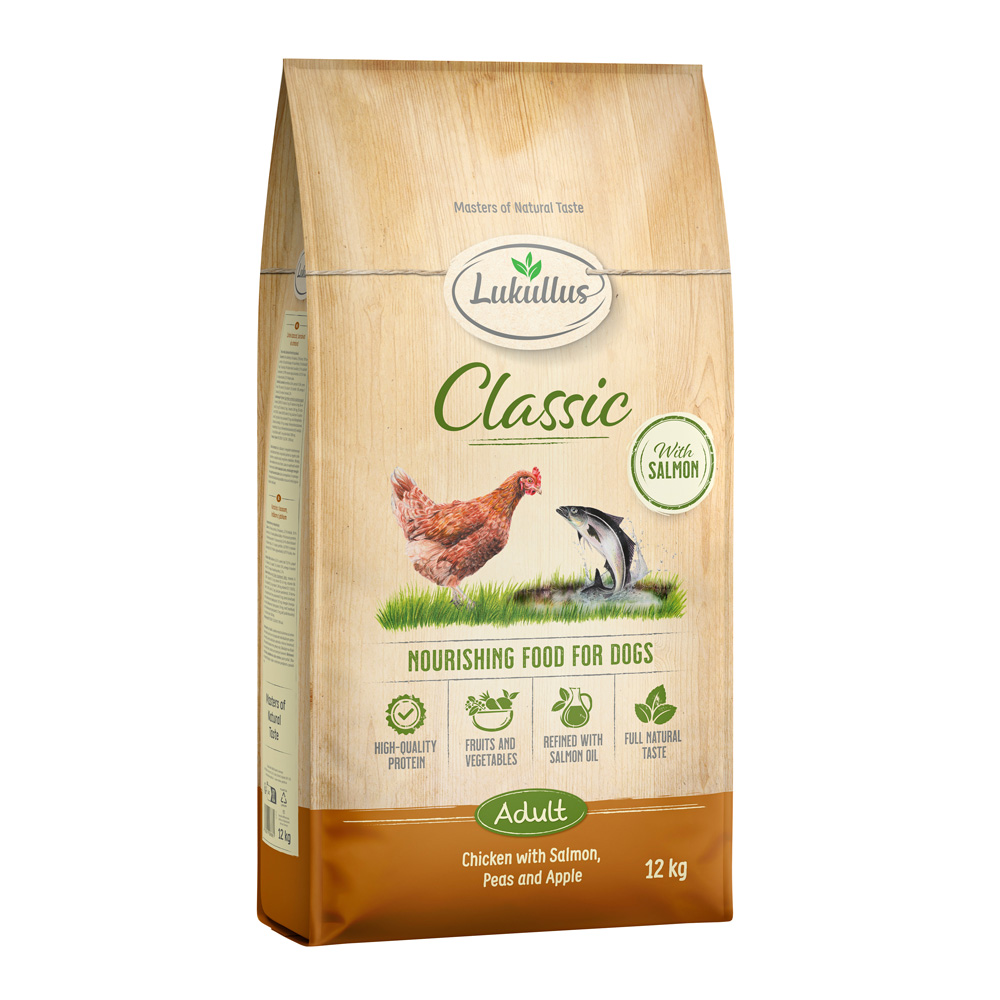 Lukullus Classic Huhn & Lachs  - Sparpaket: 2 x 12 kg neue Rezeptur von Lukullus